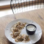 Pierogi orkiszowe z kiszoną kapustą