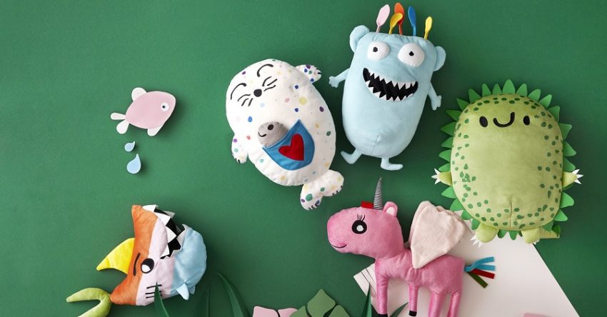 pluszaki zaprojektowane przez dziecko dla ikea