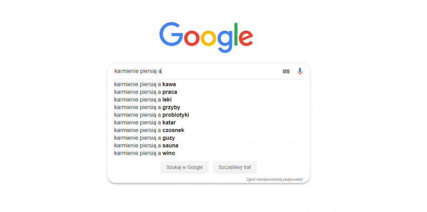 karmienie piersią Google