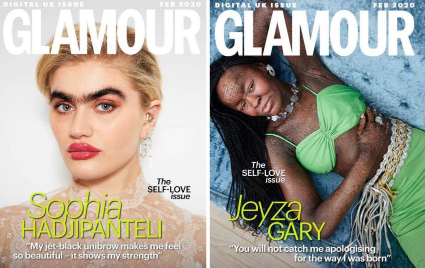 Niestandardowe modelki na okładkach Glamour. Magazyn zmienia oblicze piękna kobiet! – zdjęcie numer 2 Okładka Glamour UK Spohia Hadjipanteli i Jeyza Gary