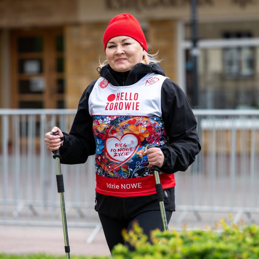 Dorota Sobczak, pacjentka po transplantacji nerki, w trakcie 26. Biegu po Nowe Życie