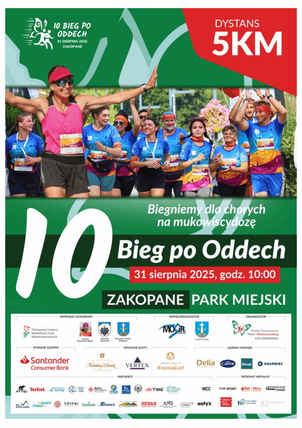 „Każdy poranek to dla mnie walka o to, by móc w ogóle zacząć dzień” – mówi Paulina Durałek chorująca na mukowiscydozę – zdjęcie numer 1 Plakat Biegu po oddech - Hello Zdrowie