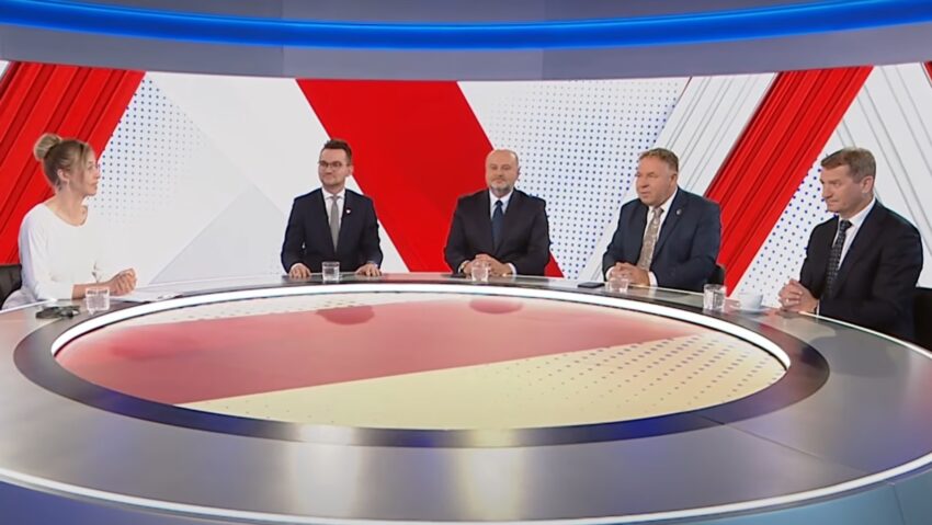 Screen z programu "Poranek polityczny" - rozmowa o edukacji zdrowotnej