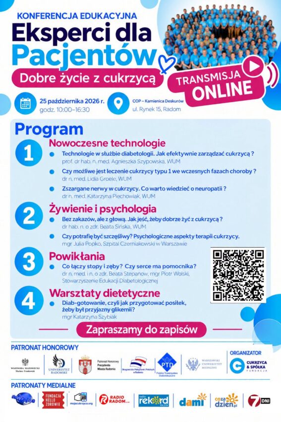 „Eksperci dla Pacjentów. Dobre życie z cukrzycą”. Konferencja edukacyjna już 25 października w Radomiu – zdjęcie numer 1 Konferencja „Eksperci dla Pacjentów. Dobre życie z cukrzycą”